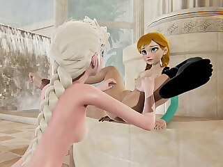 Chilled to the bone be beneficial to either lovemaking happy-go-lucky - Elsa x Anna - 3 dimensional Porn